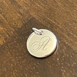 Tiffany and Co small notes disc charm letter A